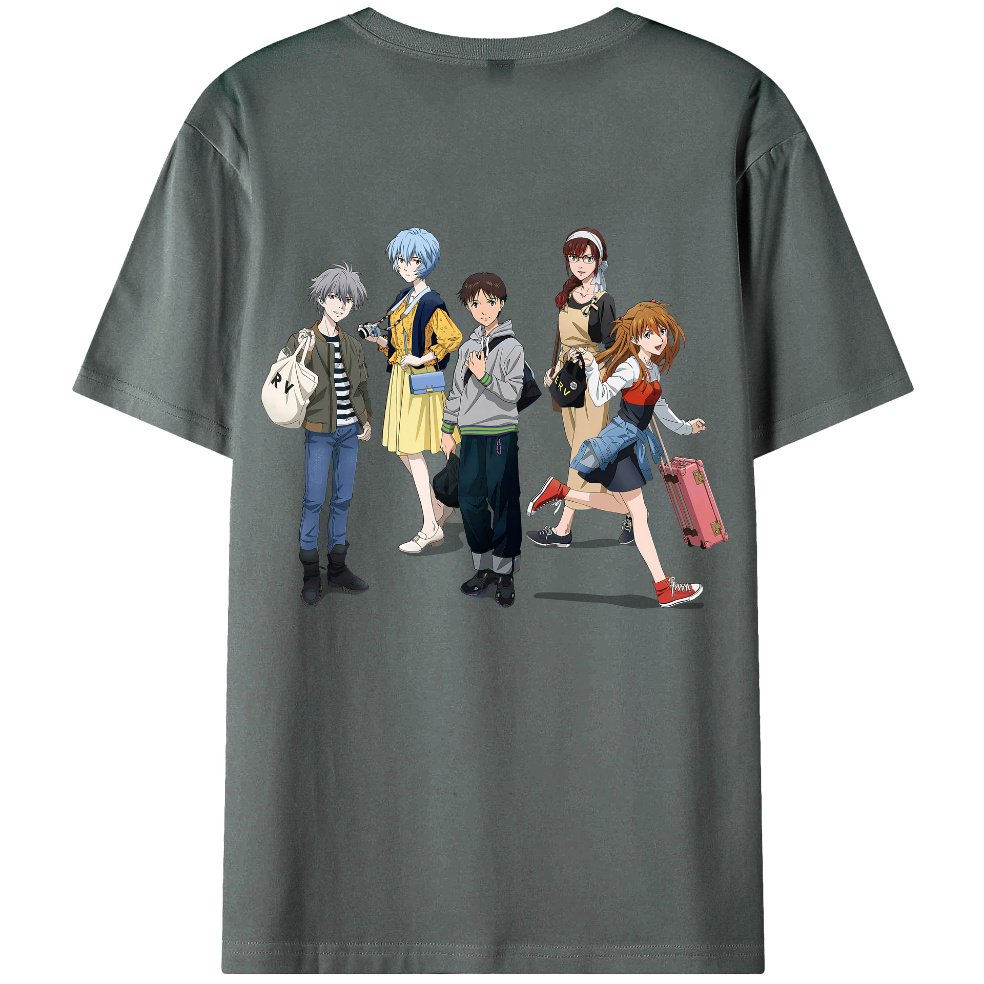 （画像用） EVA 新世紀エヴァンゲリオン 綿100％ メンズ半袖Tシャツ（バックプリント） 通気性